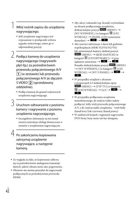 Sony HDR-TG5VE - HDR-TG5VE Consignes d&rsquo;utilisation Hongrois