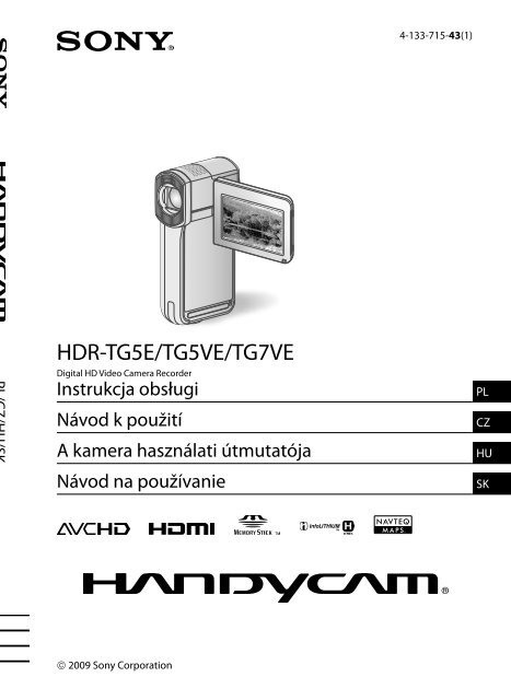 Sony HDR-TG5VE - HDR-TG5VE Consignes d&rsquo;utilisation Polonais