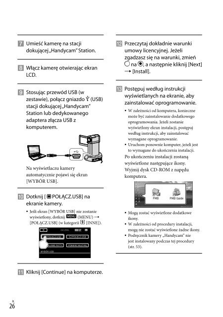 Sony HDR-TG5VE - HDR-TG5VE Consignes d&rsquo;utilisation Polonais