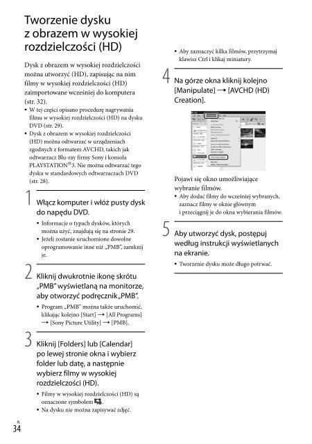 Sony HDR-TG5VE - HDR-TG5VE Consignes d&rsquo;utilisation Polonais