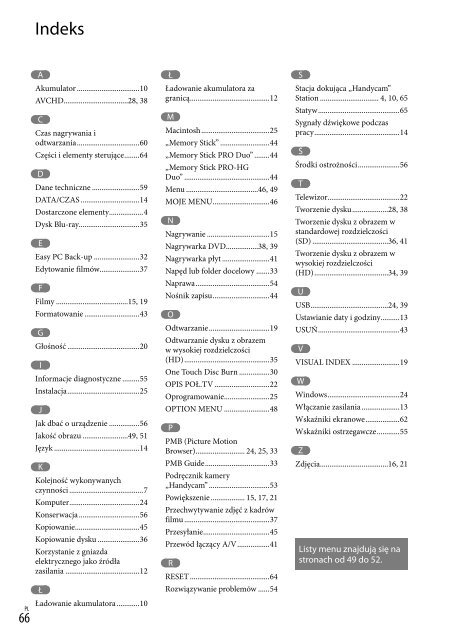 Sony HDR-TG5VE - HDR-TG5VE Consignes d&rsquo;utilisation Polonais