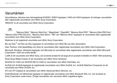 Sony VPCCW2S1E - VPCCW2S1E Mode d'emploi Su&eacute;dois