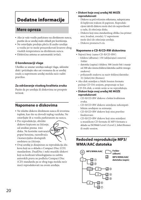 Sony CDX-GT560UI - CDX-GT560UI Mode d'emploi Serbe