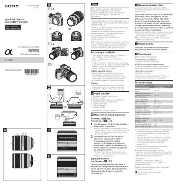 Sony SEL24240 - SEL24240 Istruzioni per l'uso Ceco