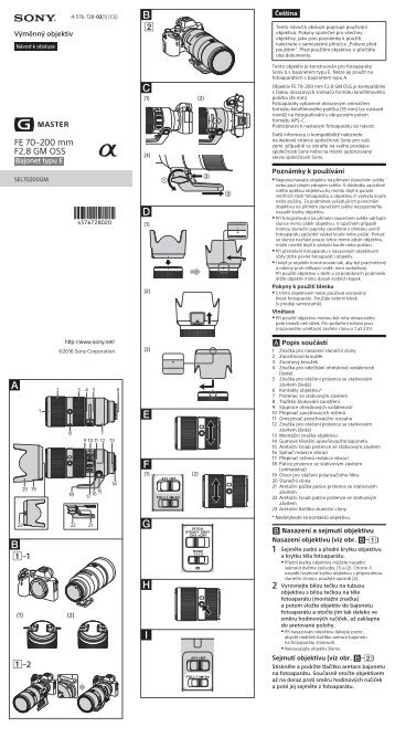 Sony SEL70200GM - SEL70200GM Consignes dâutilisation TchÃ¨que