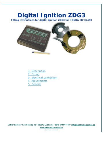 Digital Ignition ZDG3 for HONDA CB450/CL450 - Elektronik-Sachse