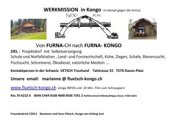 Von FURNA-CH nach FURNA- KONGO - Unser Projekt