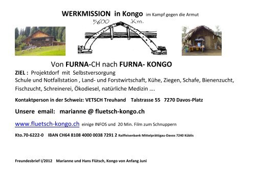 Von FURNA-CH nach FURNA- KONGO - Unser Projekt