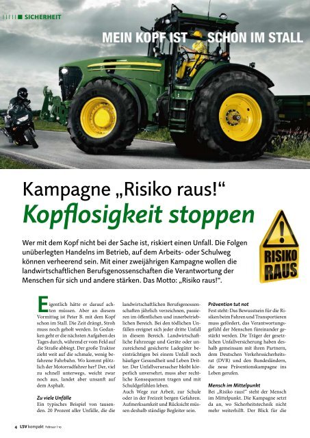 sicher Fahren und TransporTieren - Die Landwirtschaftliche ...