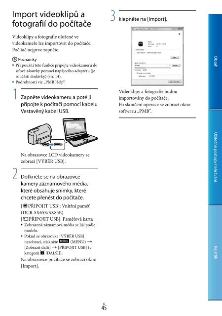 Sony DCR-SX65E - DCR-SX65E Consignes d&rsquo;utilisation Tch&egrave;que