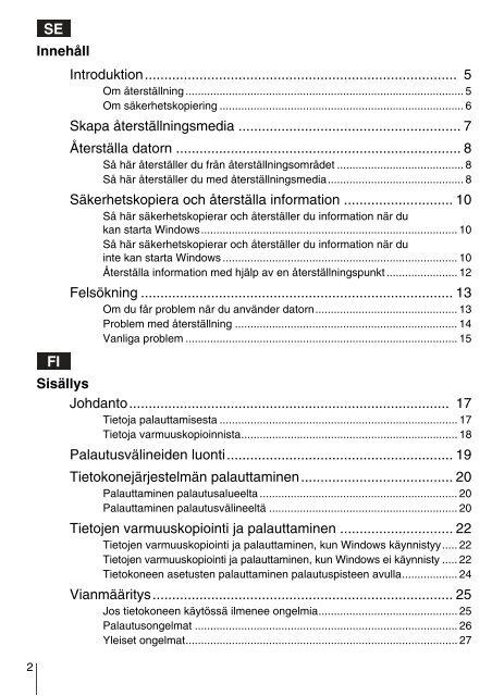 Sony VPCEB3B4E - VPCEB3B4E Guide de d&eacute;pannage Su&eacute;dois