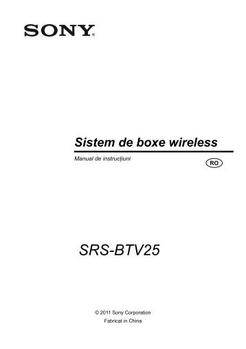 Sony SRS-BTV25 - SRS-BTV25 Mode d'emploi Roumain