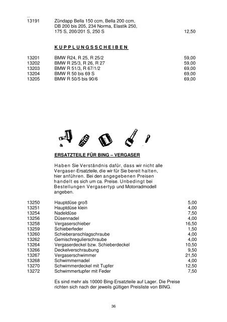 ... 1 INHALTSÜBERSICHT Angebotsliste für Motorräder - Heumann