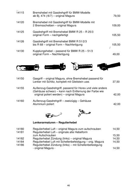 ... 1 INHALTSÜBERSICHT Angebotsliste für Motorräder - Heumann