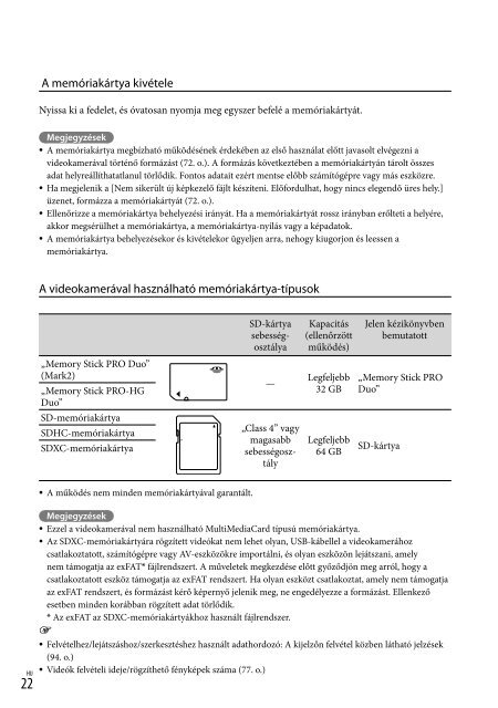 Sony HDR-PJ740VE - HDR-PJ740VE Consignes d&rsquo;utilisation Hongrois