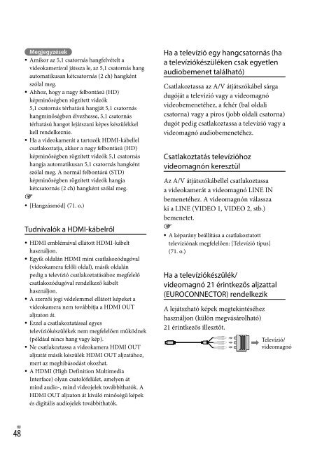 Sony HDR-PJ740VE - HDR-PJ740VE Consignes d&rsquo;utilisation Hongrois