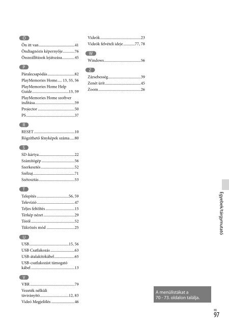 Sony HDR-PJ740VE - HDR-PJ740VE Consignes d&rsquo;utilisation Hongrois