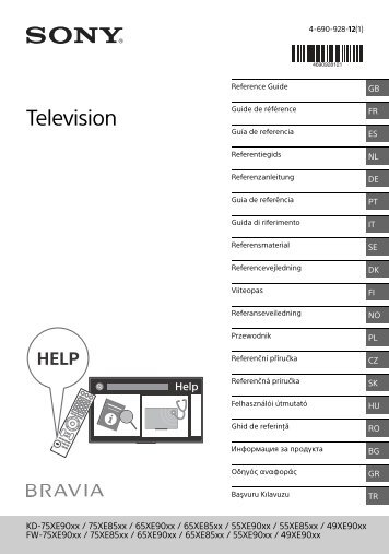 Sony KD-75XE9005 - KD-75XE9005 Mode d'emploi