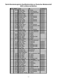 Berlin-Brandenburgische Qualifikationsliste zur ... - jgotthardt.de