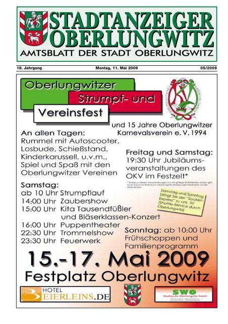 Stadtanzeiger Mai 2009 - in der Stadt Oberlungwitz