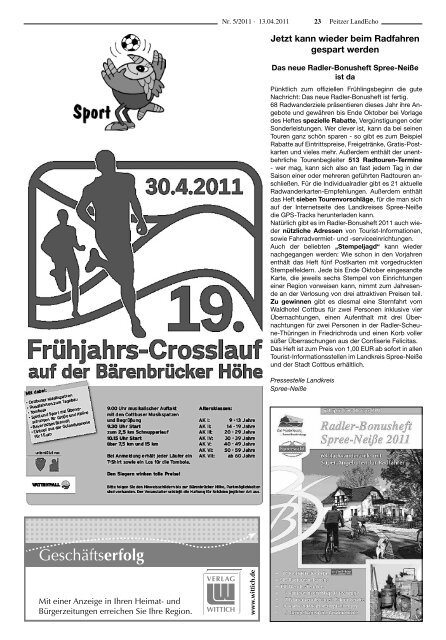Peitzer Land Echo 05/ 2011 vom 13.04.2011 - Amt Peitz