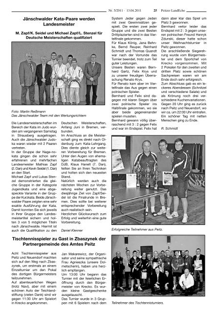 Peitzer Land Echo 05/ 2011 vom 13.04.2011 - Amt Peitz