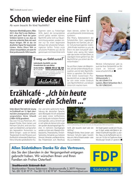 Südstadt Journal 04/2011 - Oldies Hannover