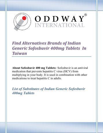 Purchase Alternatives Brands of Indian Generic Sofosbuvir 400mg Tablets 