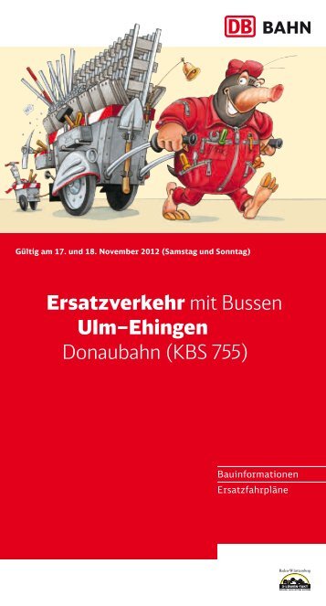 Ersatzverkehr mit Bussen Ulm–Ehingen, Donaubahn (KBS 755)