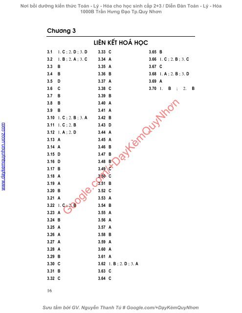 Bài tập trắc nghiệm Hóa 10 chương 2, 3, 4, 6 (có đáp án)