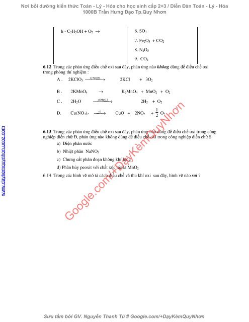 Bài tập trắc nghiệm Hóa 10 chương 2, 3, 4, 6 (có đáp án)