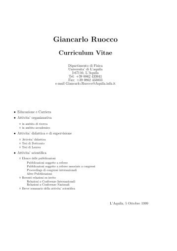 Giancarlo Ruocco - Università di Roma Sapienza