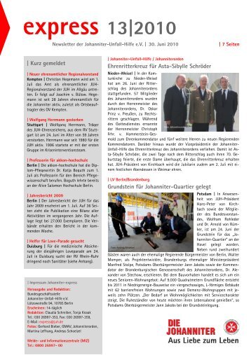 express 13|2010 Newsletter der Johanniter-Unfall-Hilfe eV