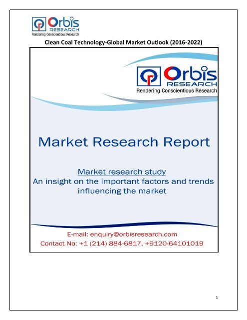 Clean Coal Technology-Global Market Outlook (2016-2022)