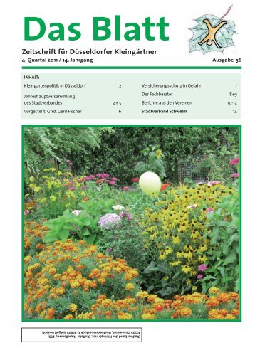 Das Blatt Ausgabe 04/2011 - Stadtverband der Kleingärtner ...