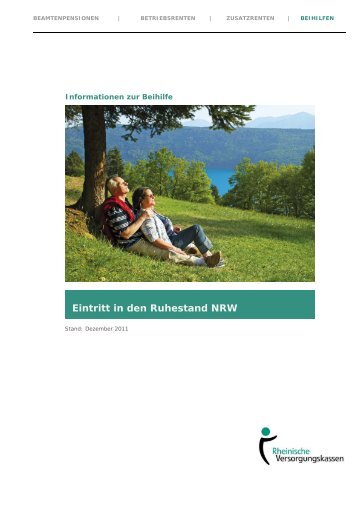 Eintritt in den Ruhestand NRW - Rheinische Versorgungskassen
