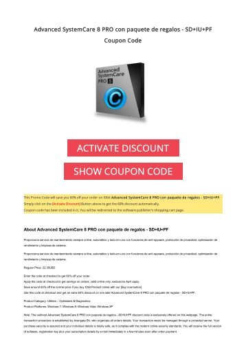 Advanced systemcare discount coupon