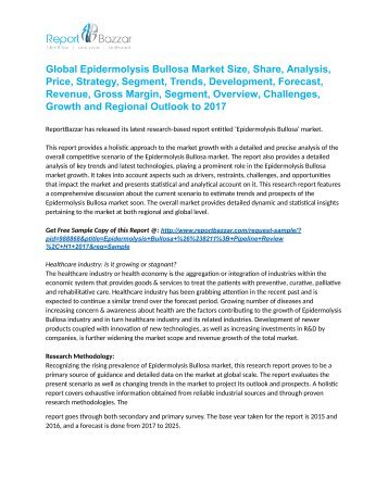 Global Epidermolysis Bullosa Market Size, Share, Analysis, Price, Strategy 2017