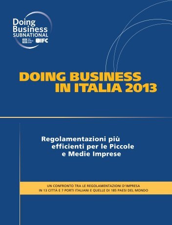 DOING BUSINESS IN ITALIA 2013 - Governo Italiano