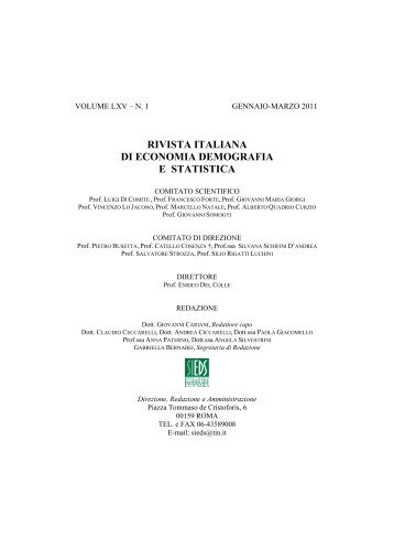 rivista italiana di economia demografia e statistica - Sieds