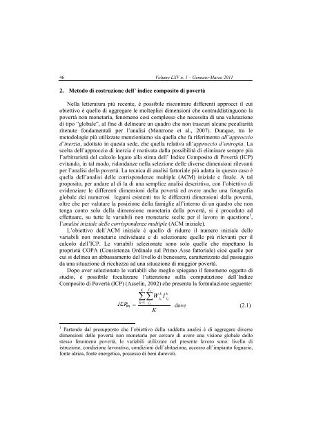 rivista italiana di economia demografia e statistica - Sieds