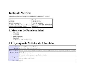 Tablas de Métricas