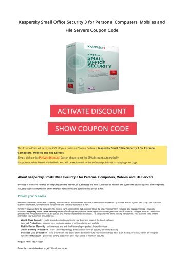 Kaspersky discount coupon 2019