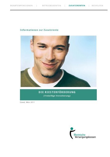 DIE RIESTERFÖRDERUNG - Rheinische Versorgungskassen