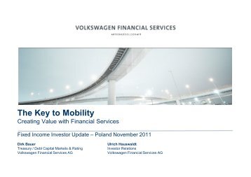 The Key to Mobility - Volkswagen Financial Services AG