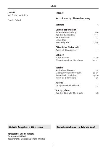 Heft - Nr. 116 - Bäriswil