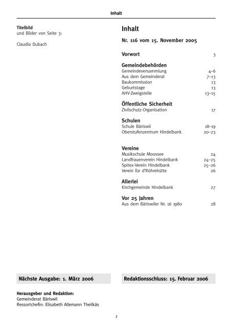 Heft - Nr. 116 - Bäriswil