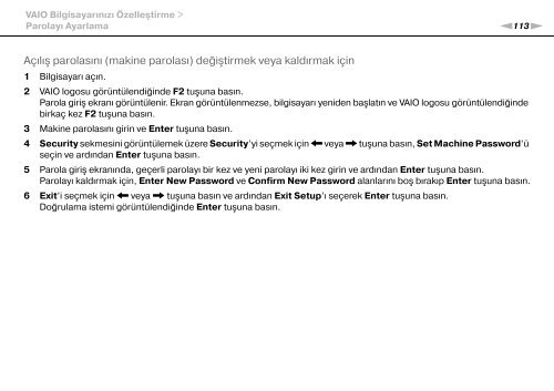 Sony VPCS12F7E - VPCS12F7E Mode d'emploi Turc