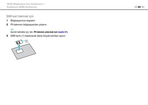 Sony VPCS12F7E - VPCS12F7E Mode d'emploi Turc