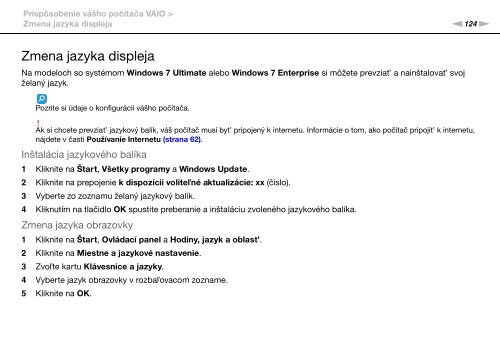 Sony VPCS13A7E - VPCS13A7E Mode d'emploi Slovaque